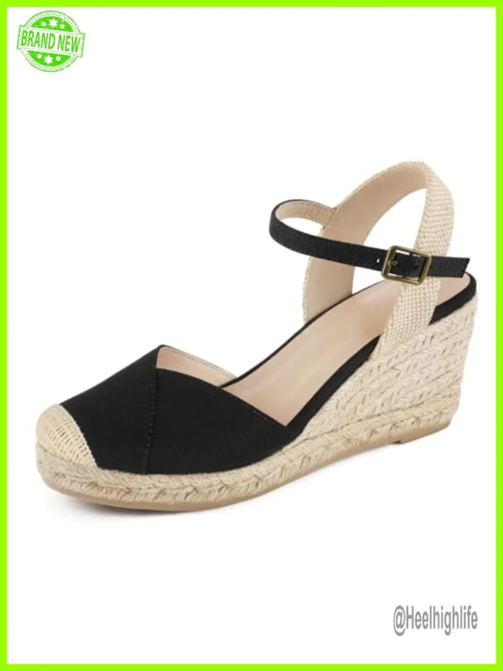 Womens Espadrille Wedge Sandals Closed Toe Platform Summer Shoes Buckle